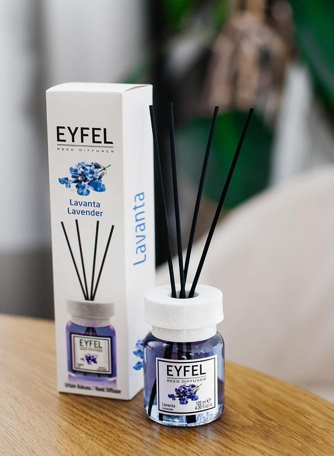EYFEL Lavender Reed Diffuser Set - 4.05 fl oz Oil Diffuser Sticks, Bathroom & Home Fragrances, Scented Sticks, Home Décor - Image 2